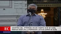 Elice: No es cierto que se haya ordenado desde Lima intervención a acto de campaña de Acuña