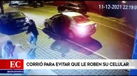 Un joven corrió para evitar que ladrones le roben el celular en Miraflores