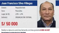 Juan Silva fue incluido en Programa de Recompensas y ofrecen S/ 50 mil por su paradero