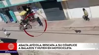 Juliaca: Asalta avícola, rescata a su cómplice a balazos y huyen en motocicleta