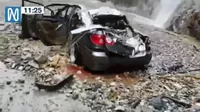 Junín: Roca aplastó un auto en la Carretera Central y dejó un muerto 
