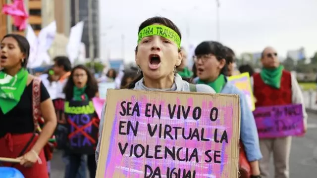 Durante la movilización, se escuchó diversas frases / Foto: Perú21