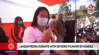 Huaraz: Lanzan piedra a Keiko Fujimori durante mitin