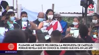 Keiko Fujimori sobre AFP: Me parece muy peligrosa la propuesta de Pedro Castillo