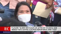 Keiko Fujimori: Rechazo y condeno los actos de violencia contra reporteros ayer y hoy