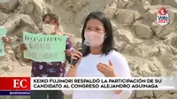 Keiko Fujimori respaldó la participación de su candidato al Congreso Alejandro Aguinaga