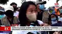 Keiko Fujimori sobre De Soto: "Existen grandes diferencias entre él y nosotros"
