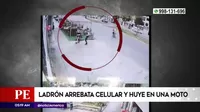 Ladrón arrebató el celular y huyó en una moto en San Martín de Porres