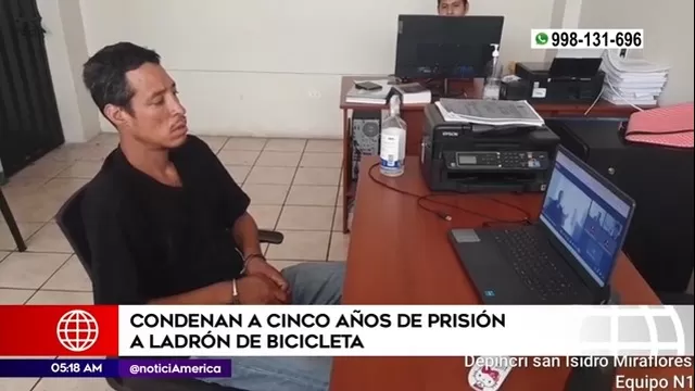 Ladrón de bicicleta fue condenado a 5 años de prisión