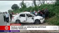 Lambayeque: Familia murió al impactar su mototaxi contra un auto