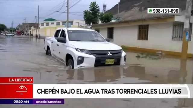 La Libertad: Chepén quedó bajo el agua tras torrenciales lluvias