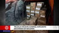 La Libertad: incauta material explosivo escondido en socavón