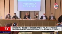 Segunda vuelta: Representantes de diversos partidos políticos pidieron auditoría de la OEA