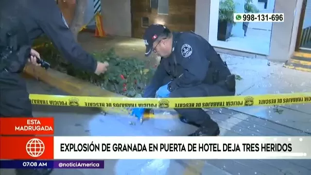 Lince: Explosión de granada frente a hotel dejó tres heridos