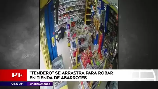 Lince: Tendero se arrastra para robar en tienda de abarrotes