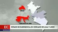 Lince y Cercado de Lima bajo estado de emergencia por alta incidencia delictiva