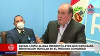 López Aliaga presentó leyes que impulsará Renovación Popular en el próximo Congreso
