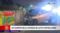 Lurín: Choque de auto contra muro dejó un muerto