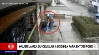 Lurín: mujer lanzó su celular para evitar que se lo roben