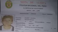 Lurín: reportan desaparición de mujer de 79 años