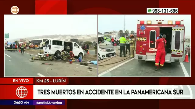 Lurín: Tres muertos en accidente en la Panamericana Sur
