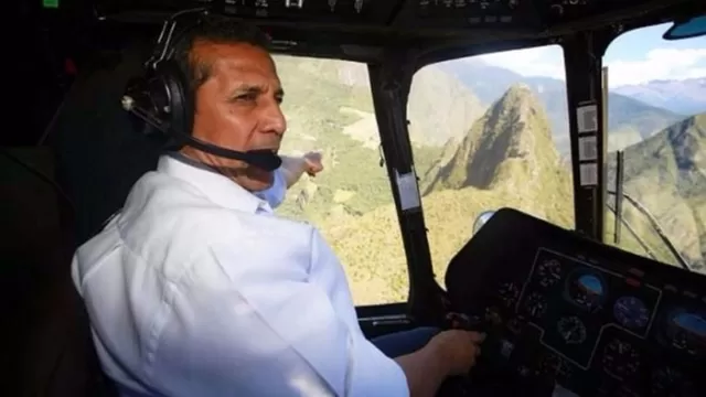 Helicóptero sobrevoló Machu Picchu. Foto: Presidencia de la República.