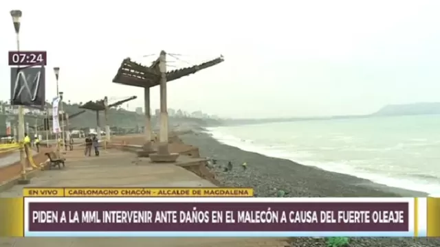 Magdalena: malecón cercano a sede de Panamericanos luce destruido tras oleaje