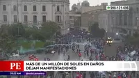 Manifestaciones en Lima: Marchas violentas dejaron más de un millón de soles en daños