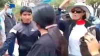Manifestantes rechazan presencia de congresista Ruth Luque en Cusco