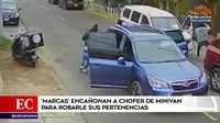 ‘Marcas’ encañonan a chofer de minivan para robarle sus pertenencias 