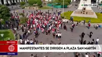 Marcha contra medidas dictadas por el gobierno de Pedro Castillo