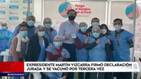 Martín Vizcarra: La declaración jurada que firmó el expresidente para vacunarse por tercera vez 