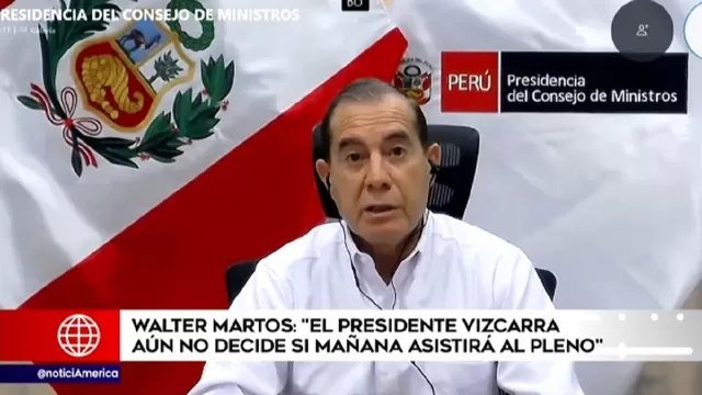 Martos: Presidente Vizcarra decidirá el viernes si irá al Congreso, tiene agenda programada