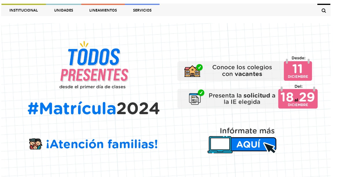 Captura: Web de la Dirección Regional de Educación de Lima Metropolitana