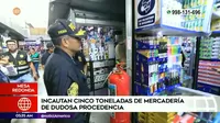 Mesa Redonda: Policía incautó 5 toneladas de mercadería de dudosa procedencia