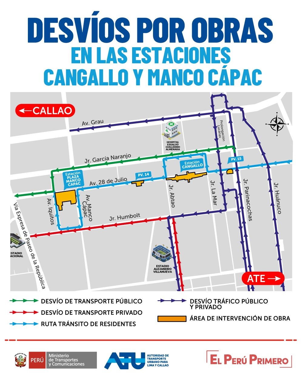 Metro de Lima: Implementan plan de desvíos ante construcción de Estación Cangallo en La Victoria