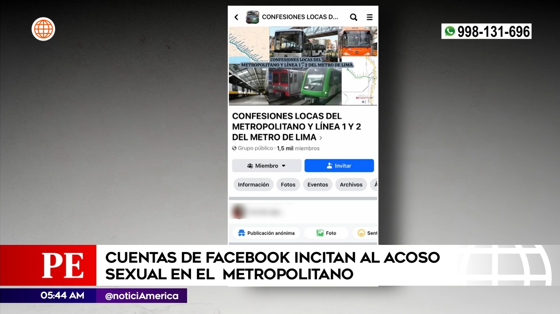 Acoso sexual en el Metropolitano. Foto: América Noticias