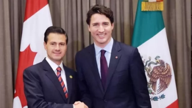 Presidentes Enrique Peña Nieto (México) y Justin Trudeau (Canadá). Foto: Andina