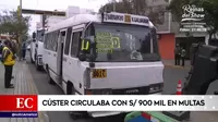 Miraflores: Cúster circulaba con 900 mil soles en multas