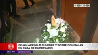 Miraflores: Dejan arreglo fúnebre y sobre con balas en casa de empresario