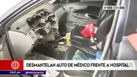 Miraflores: Delincuentes desmantelaron auto de médico frente a hospital