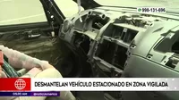 Miraflores: desmantelan vehículo estacionado en zona vigilada