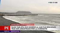 Miraflores: Falso tablista ingresó al mar y tuvo que ser rescatado