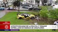 Miraflores: Intentó escapar de la policía y terminó estrellándose en parque