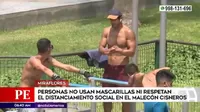 Miraflores: Personas no usan mascarillas en el malecón Cisneros