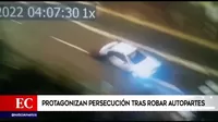 Miraflores: Protagonizan persecución tras robar autopartes