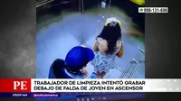 Miraflores: Trabajador de limpieza intentó grabar debajo de falda de joven en ascensor