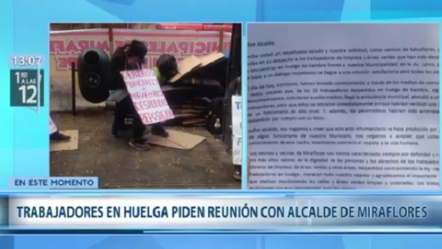 Miraflores: Trabajadores acatan huelga de hambre y piden reunión con alcalde