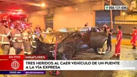 San Isidro: Vehículo cayó de un puente a la Vía Expresa y dejó tres heridos