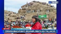 Mirtha Vásquez anunció el cierre de cuatro minas en Ayacucho